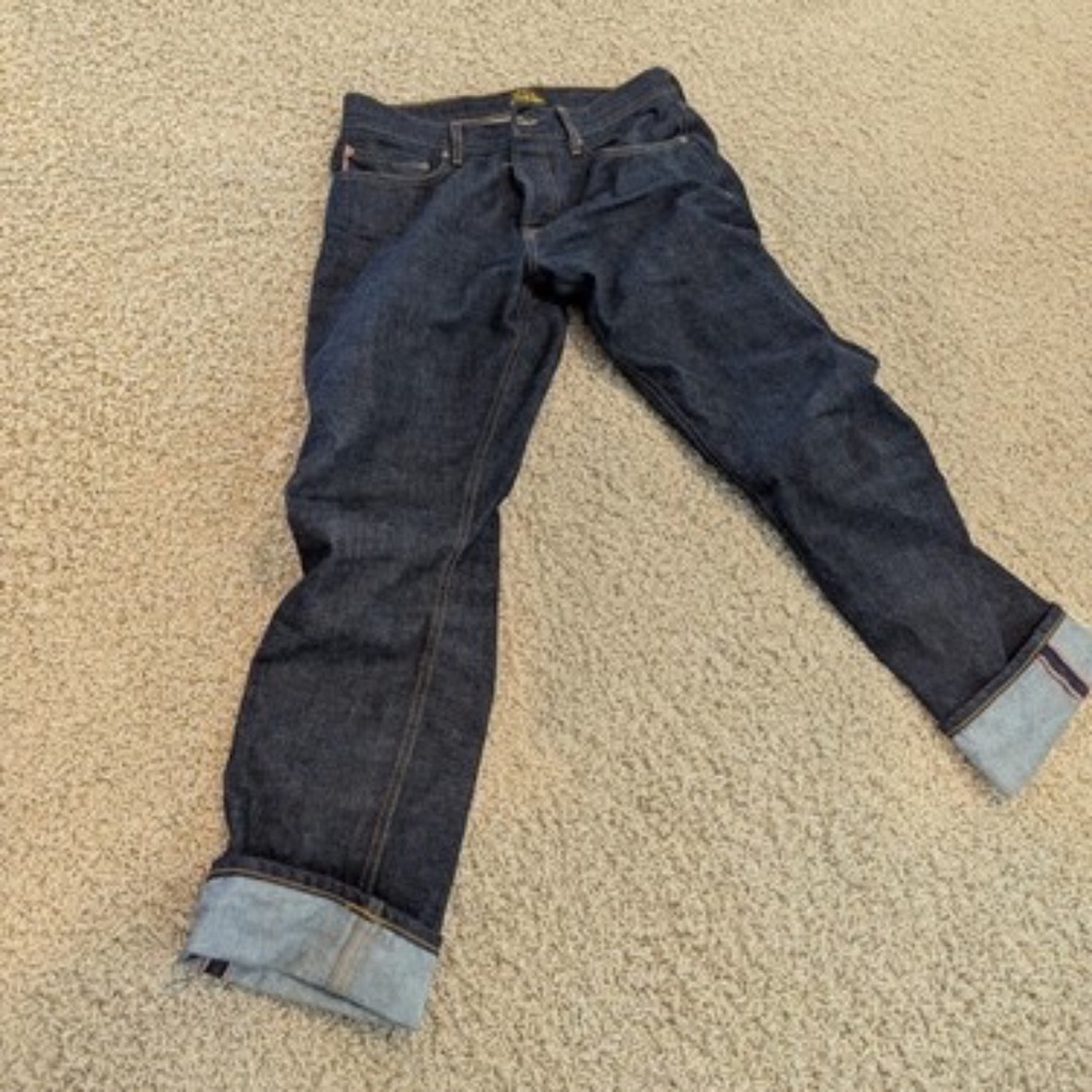 Brave Star Slim Straight 14oz 'Bayou Blue' USA Selvage Denim Jean 34x31.5